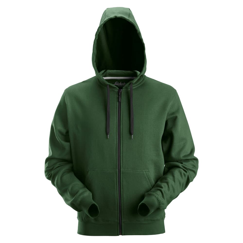 Snickers Classic Zip Hoodie groen voorkant 2801