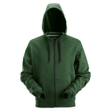 Snickers Classic Zip Hoodie groen voorkant 2801