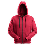 Snickers Classic Zip Hoodie rood voorkant 2801