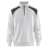 Blaklader Sweatshirt Bi-Colour met halve rits wit donkergrijs voorkant 33531158