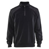 Blaklader Sweatshirt Bi-Colour met halve rits zwart medium grijs voorkant 33531158