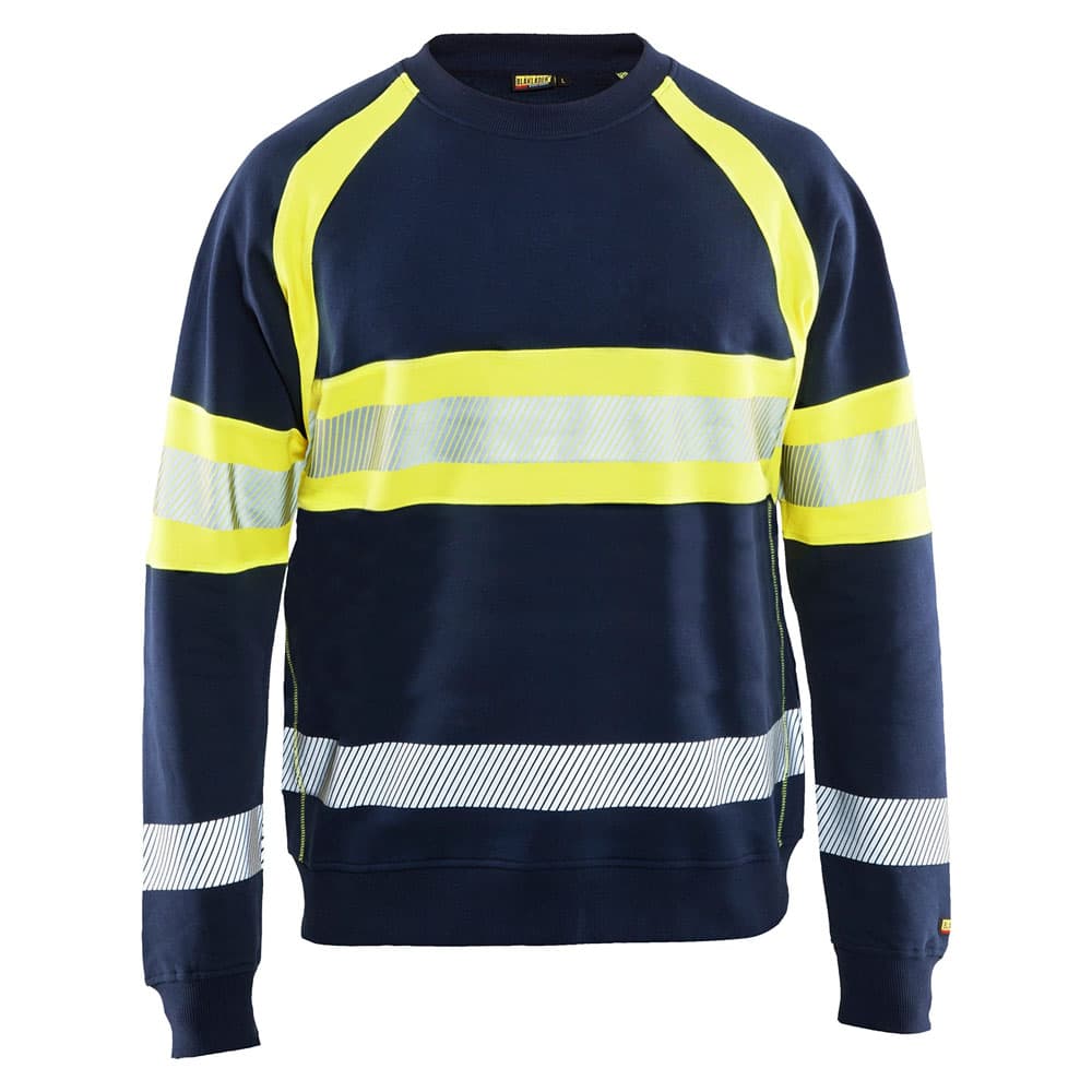 Blaklader sweater marine high vis geel voorkant 33591158