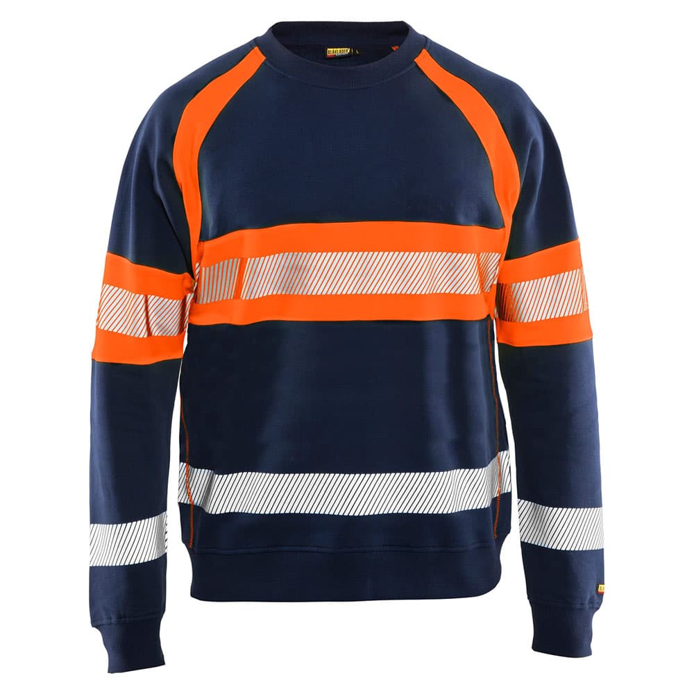 Blaklader sweater marineblauw high vis oranje voorkant  33591158