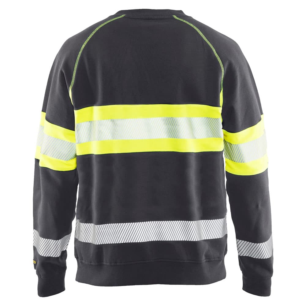 Blaklader sweater medium grijs high vis geel achterkant 33591158