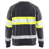 Blaklader sweater medium grijs high vis geel achterkant 33591158