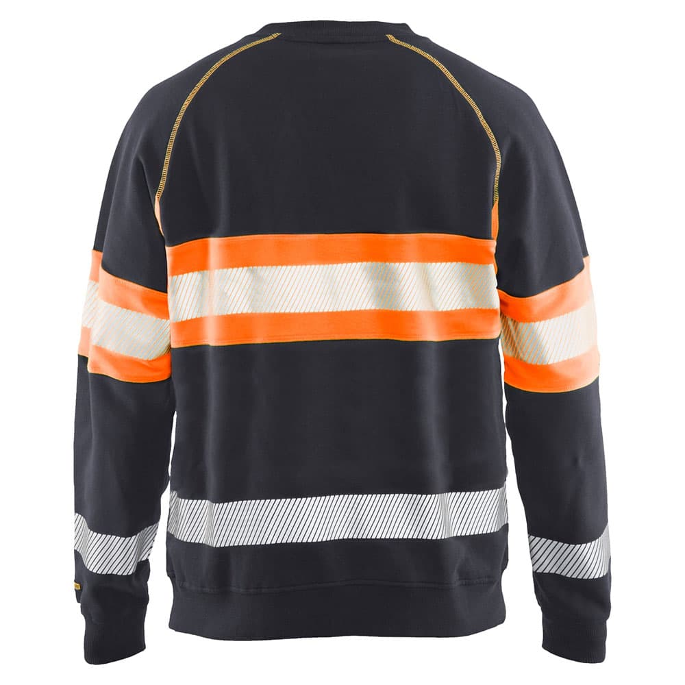 Blaklader sweater medium grijs high vis oranje achterkant  33591158