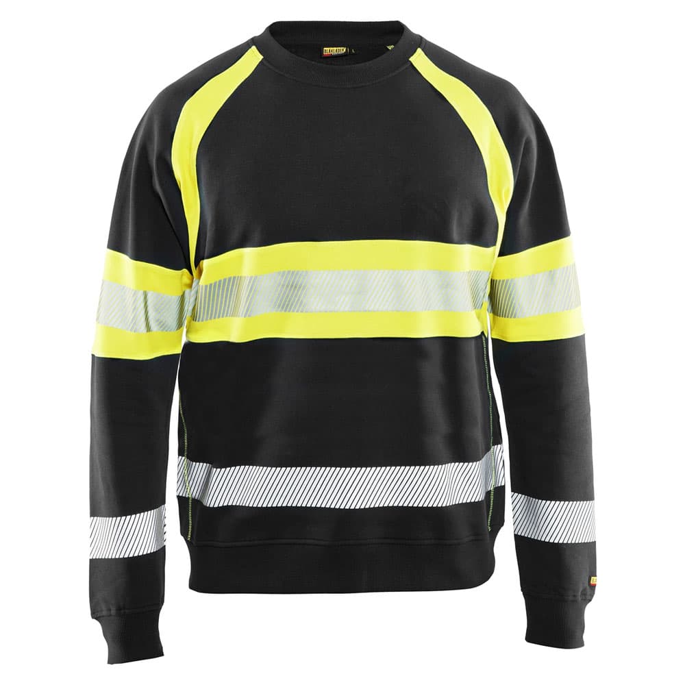 Blaklader sweater zwart high vis geel voorkant 33591158