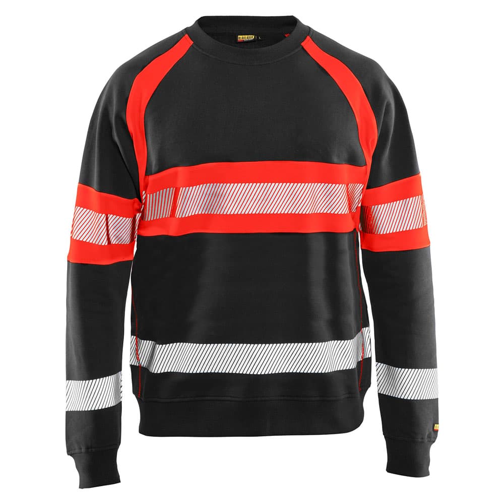 Blaklader sweater zwart high vis rood voorkant  33591158