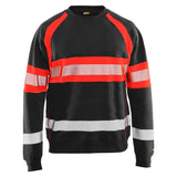 Blaklader sweater zwart high vis rood voorkant  33591158