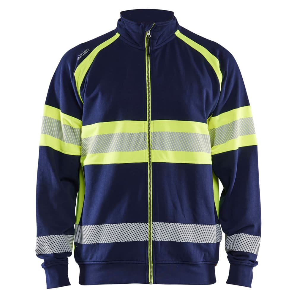 Blaklader high vis sweater marine high vis geel voorkant 355111588933