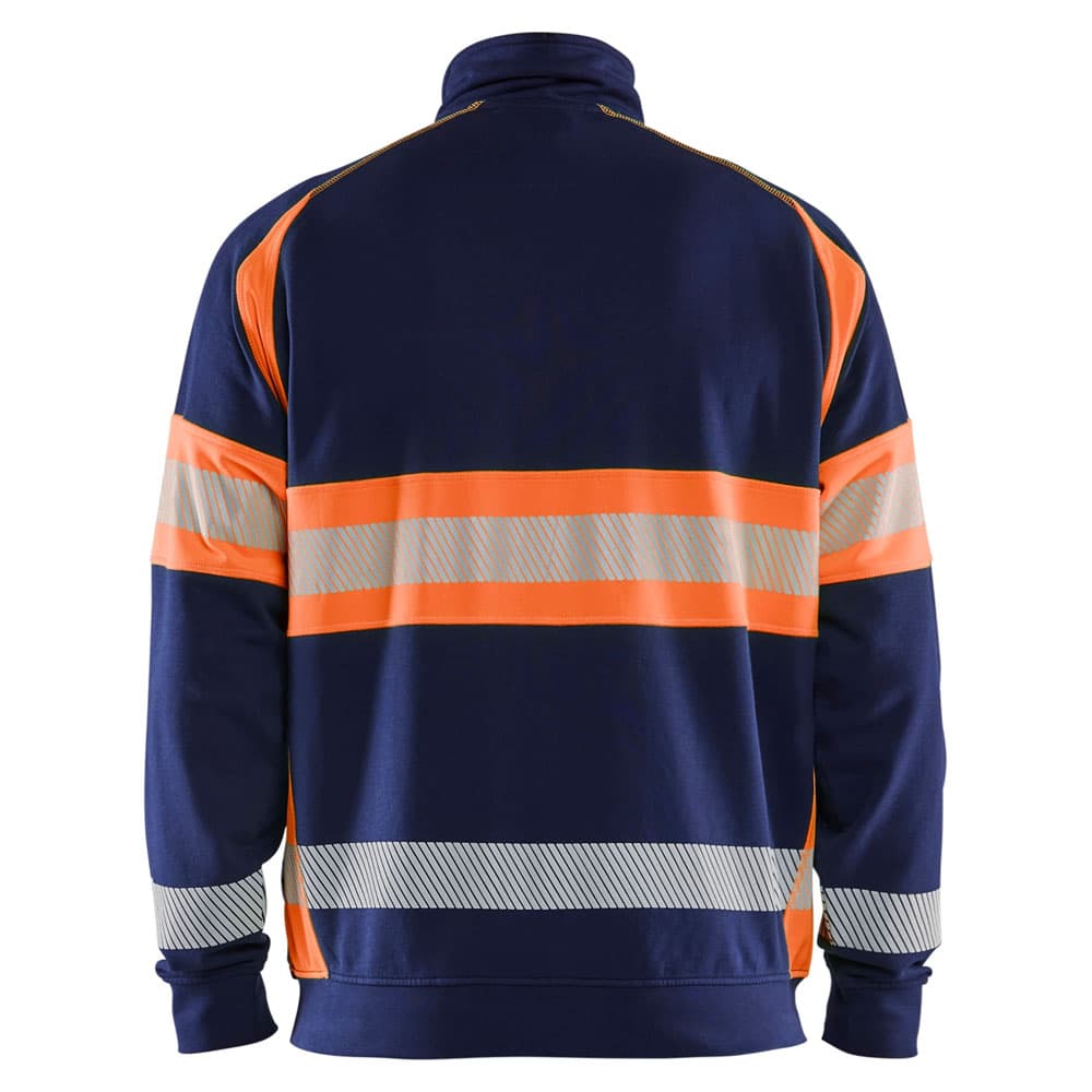 Blaklader high vis sweater marineblauw oranje achterkant 355111588933