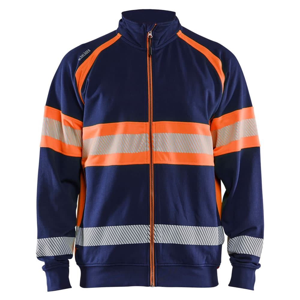 Blaklader high vis sweater marineblauw oranje voorkant 355111588933