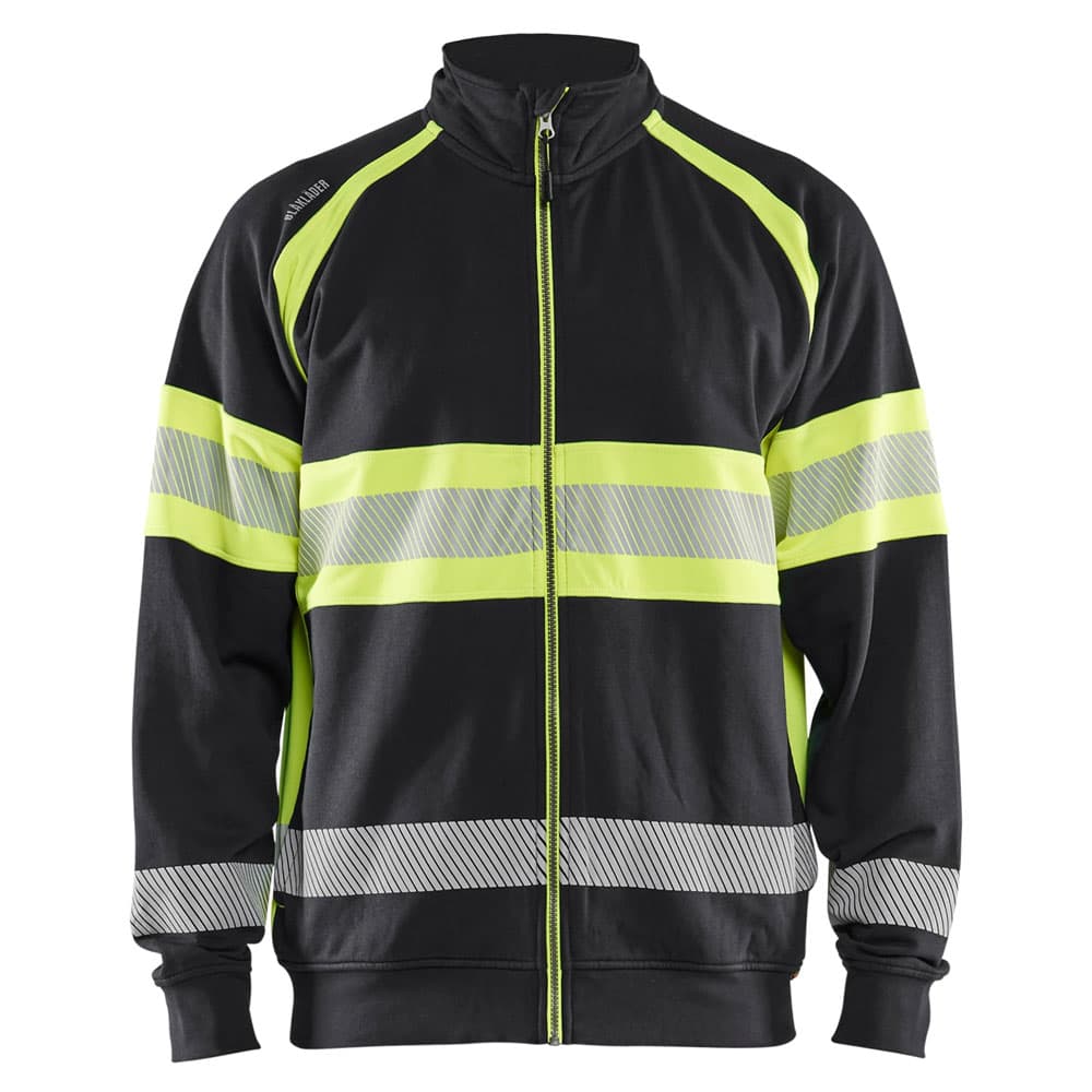 Blaklader high vis sweater zwart high vis geel voorkant 355111588933