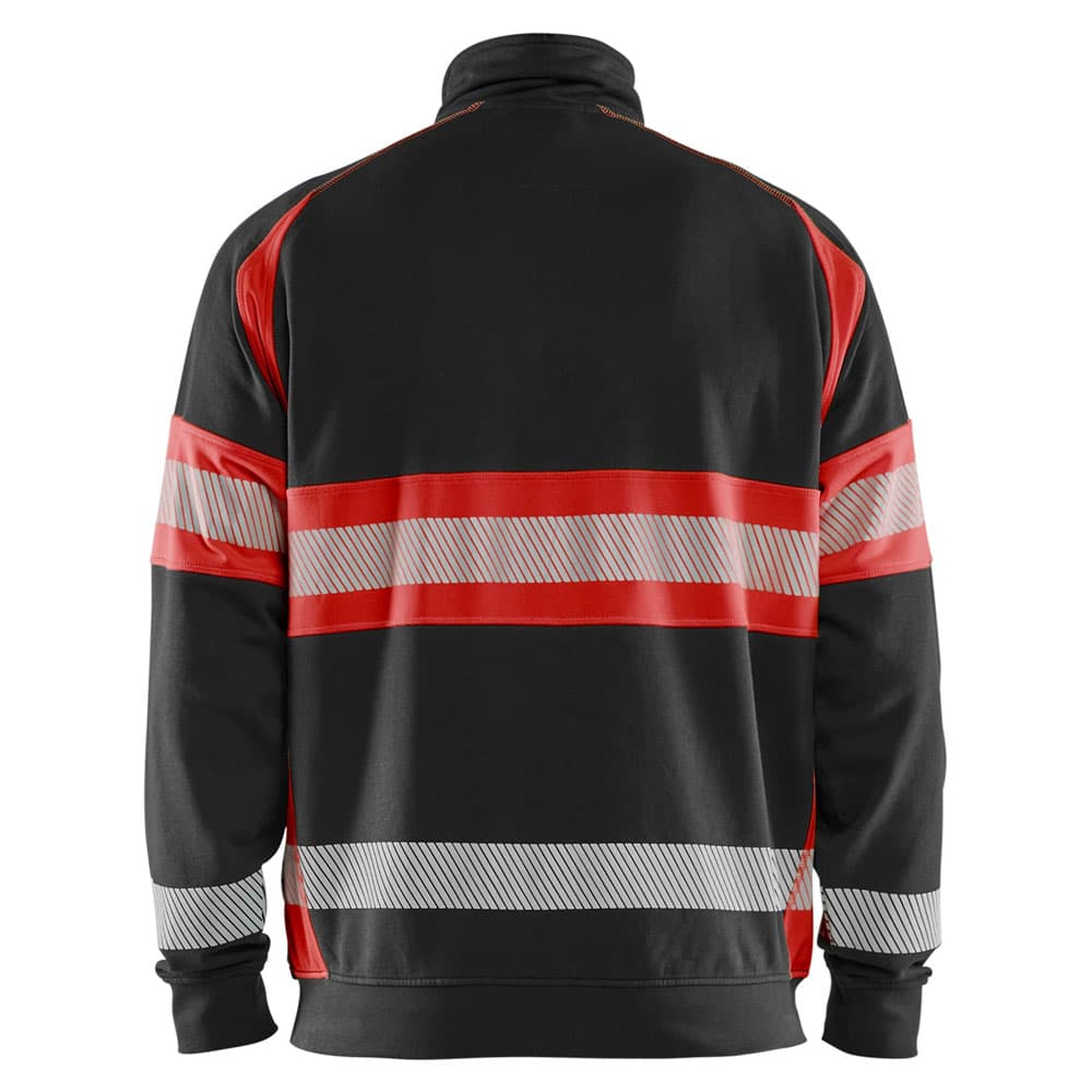 Blaklader high vis sweater zwart high vis rood achterkant 355111588933