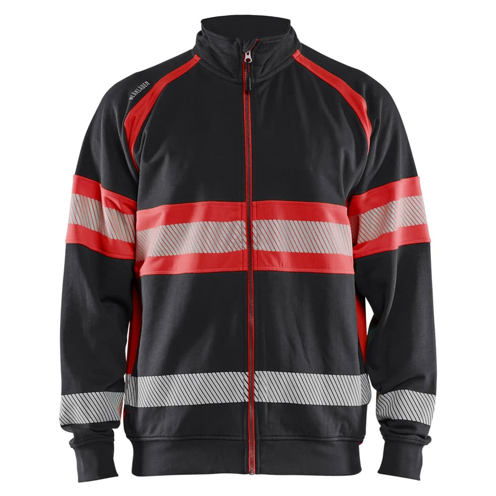 Blaklader high vis sweater zwart high vis rood voorkant 355111588933
