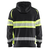 Blaklader high vis hooded sweatshirt zwart high vis geel achterkant 355211588933