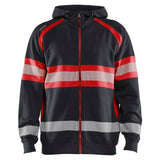 Blaklader high vis hooded sweatshirt zwart high vis rood voorkant 355211588933