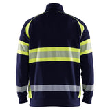 Blaklader high vis sweater halve rits marine high vis geel achterkant 355311588933