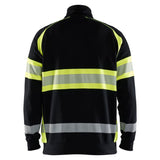 Blaklader high vis sweater halve rits zwart high vis geel achterkant 355311588933