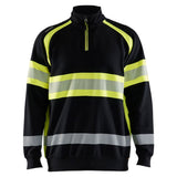 Blaklader high vis sweater halve rits zwart high vis geel voorkant 355311588933