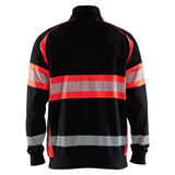 Blaklader high vis sweater halve rits zwart high vis rood achterkant 355311588933