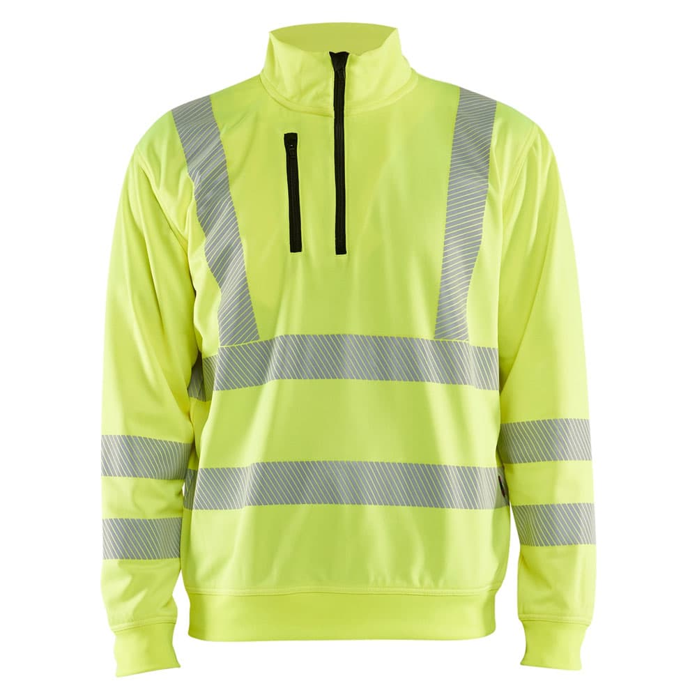 Blaklader high vis sweatshirt halve rits high vis geel voorkant 356425383300