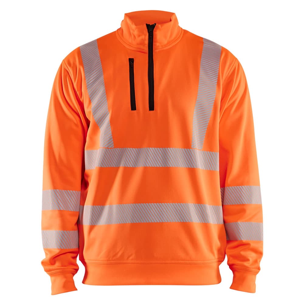 Blaklader high vis sweatshirt halve rits high vis oranje voorkant 356425383300
