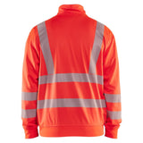 Blaklader high vis sweatshirt halve rits high vis rood achterkant 356425383300