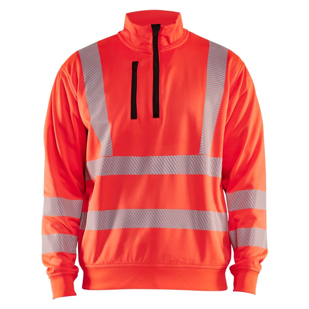 Blaklader high vis sweatshirt halve rits high vis rood voorkant 356425383300