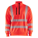Blaklader high vis sweatshirt halve rits high vis rood voorkant 356425383300