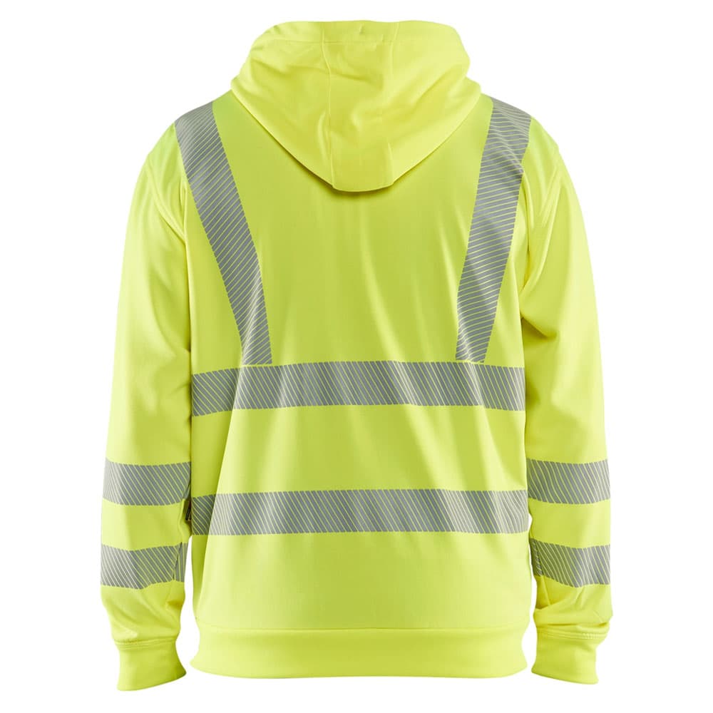 Blaklader high vis hoodie met rits high vis geel achterkant 356525383300