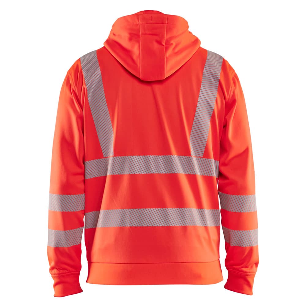 Blaklader high vis hoodie met rits high vis rood achterkant 356525383300