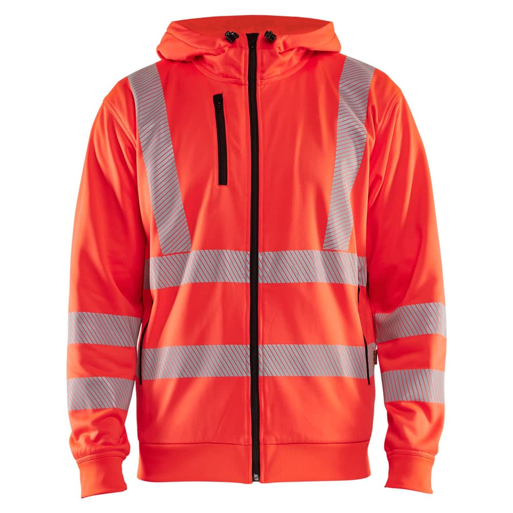 Blaklader high vis hoodie met rits high vis rood voorkant 356525383300