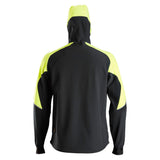 Snickers Neon Hoodie met Rits zwart fluor geel achterkant 8025