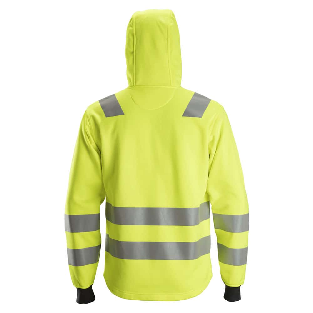 Snickers High-Vis Hoodie met rits Klasse 2/3 fluor geel achterkant 8039