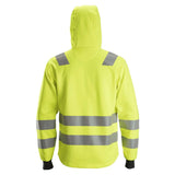 Snickers High-Vis Hoodie met rits Klasse 2/3 fluor geel achterkant 8039
