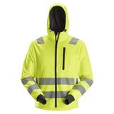 Snickers High-Vis Hoodie met rits Klasse 2/3 fluor geel voorkant 8039