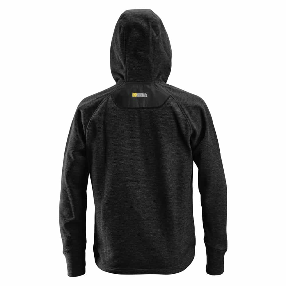 Snickers Fleece Hoodie zwart achterkant 8041