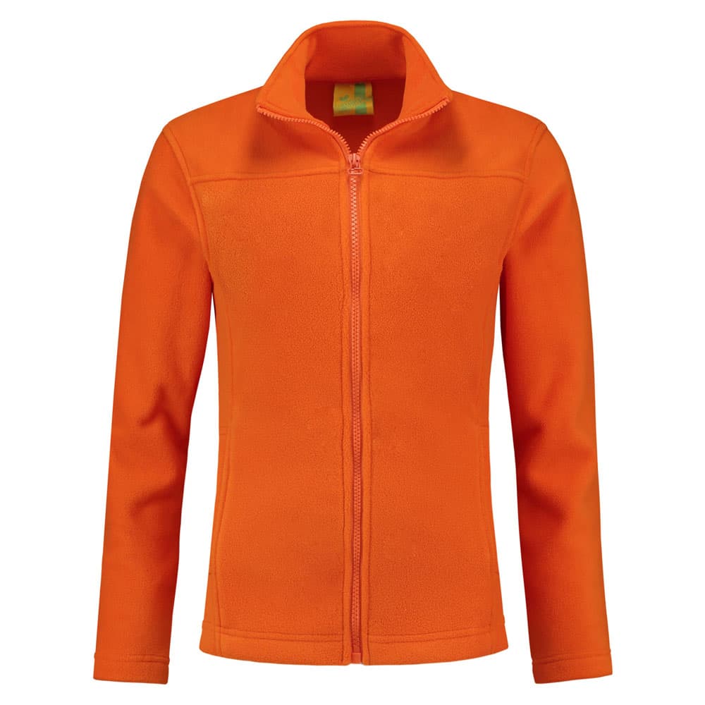 Lemon & Soda Polar Fleece Cardigan for her oranje voorkant LEM3350