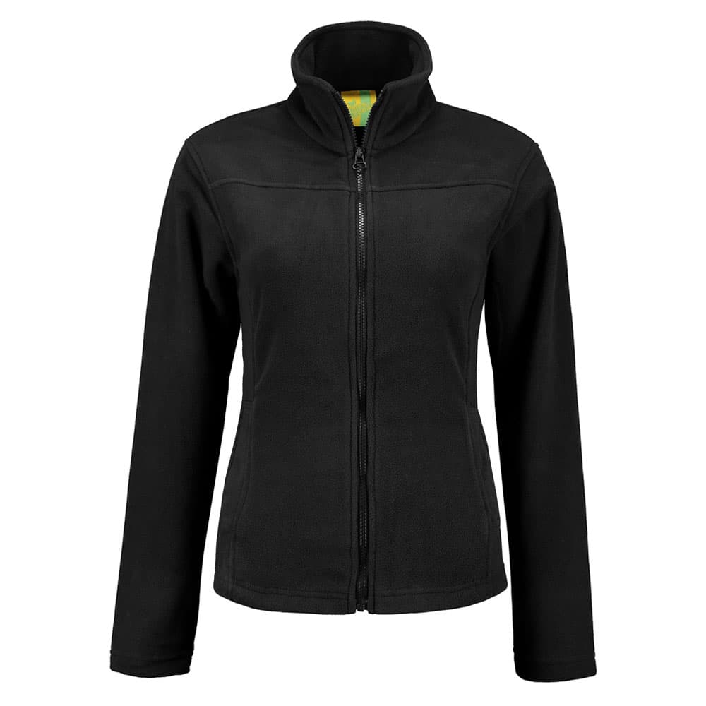 Lemon & Soda Polar Fleece Cardigan for her zwart voorkant LEM3350