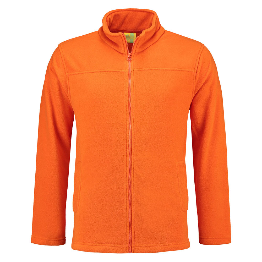 Lemon & Soda Polar Fleece Cardigan for him oranje voorkant LEM3355