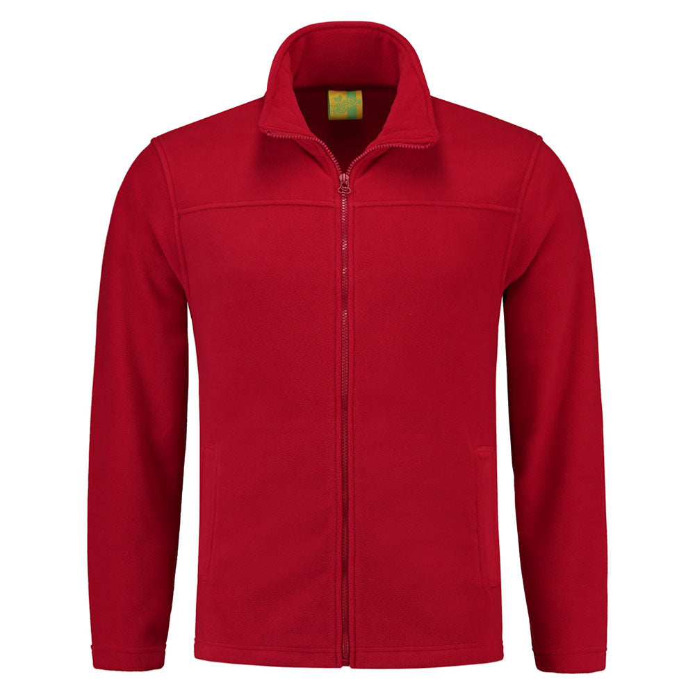 Lemon & Soda Polar Fleece Cardigan for him rood voorkant LEM3355