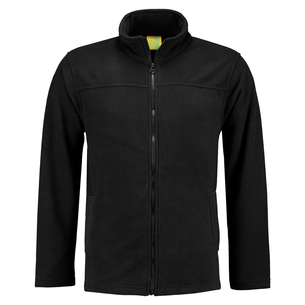 Lemon & Soda Polar Fleece Cardigan for him zwart voorkant LEM3355
