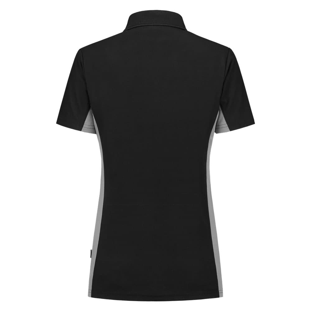 Tricorp Poloshirt Bicolor Dames zwart grijs achterkant 202003