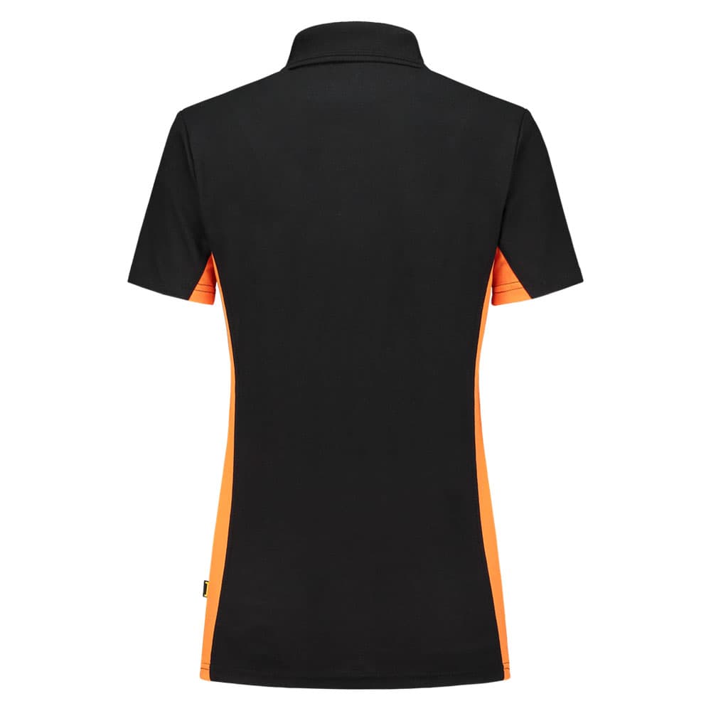 Tricorp Poloshirt Bicolor Dames zwart oranje achterkant 202003