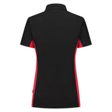 Tricorp Poloshirt Bicolor Dames zwart rood achterkant 202003