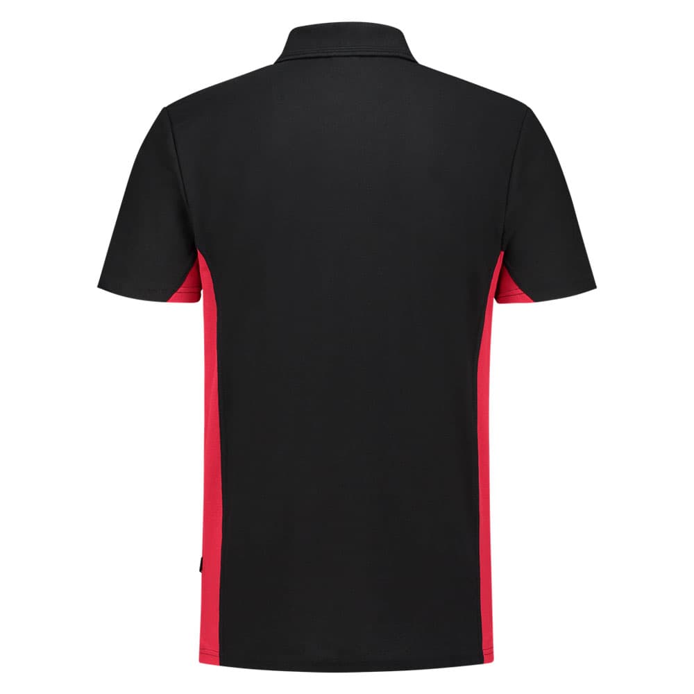 Tricorp Poloshirt Bicolor zwart rood achterkant 202004
