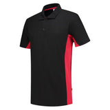 Tricorp Poloshirt Bicolor zwart rood voorkant 202004