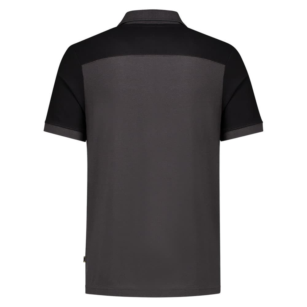 Tricorp Poloshirt Bicolor Naden donkergrijs zwart achterkant 202006