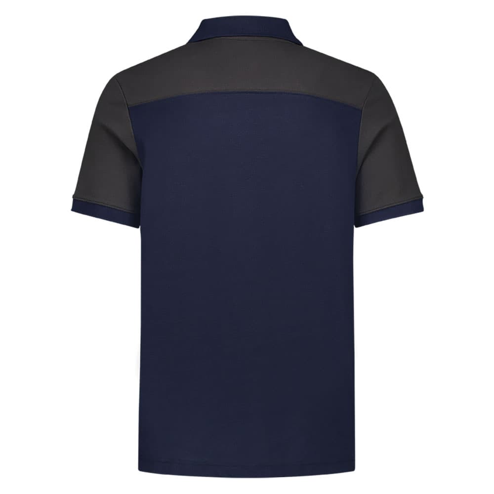 Tricorp Poloshirt Bicolor Naden inktblauw donkergrijs achterkant 202006